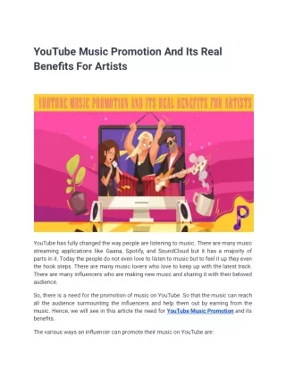 YouTube Music Promotion And Its Real