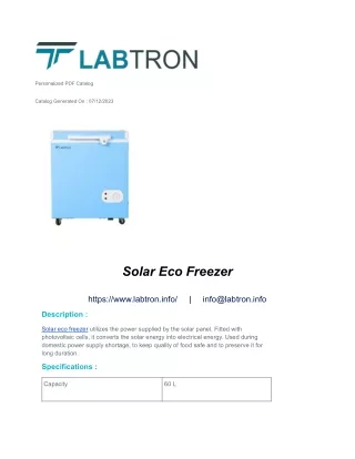 Solar Eco Freezer