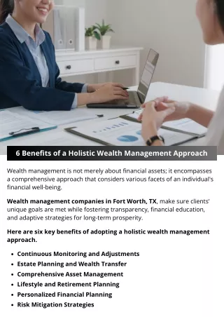 6 Benefits of a Holistic Wealth Management Approach