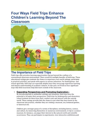 The Importance of Field Trips: Learning Beyond the Classroom