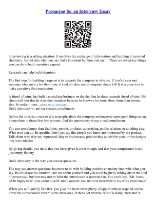 Essay Interview