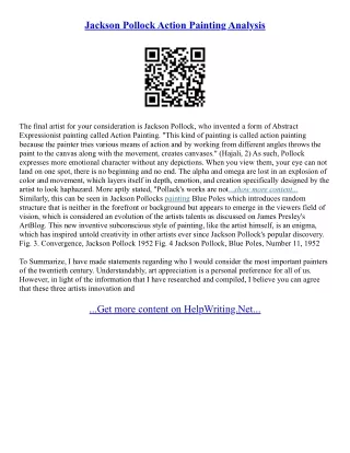 Jackson Pollock Essay