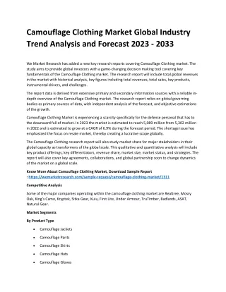 Camouflage Clothing Market
