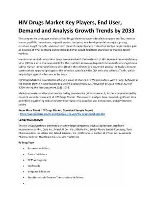 HIV Drugs Market