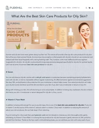 What Are the Best Skin Care Products for Oily Skin?