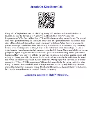 Henry Viii Essay