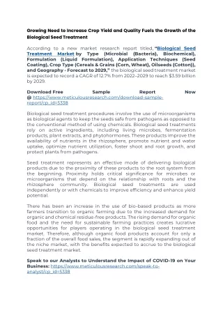 Biological Seed Treatment Market
