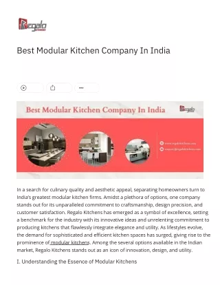 Best Modular Kitchen Company In India