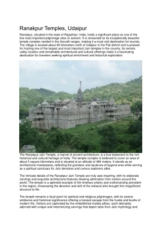 4. Ranakpur Temples, Udaipur