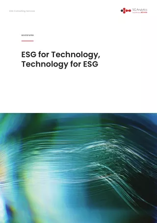 ESG for Technology, Technology for ESG