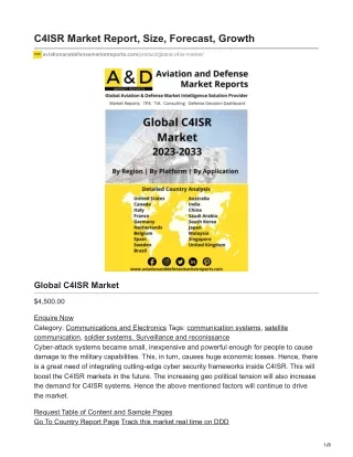 C4ISR Market Report Size Forecast Growth