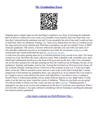 Graduate Essay Sample