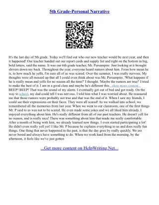 Narrative Essay Conclusion Example
