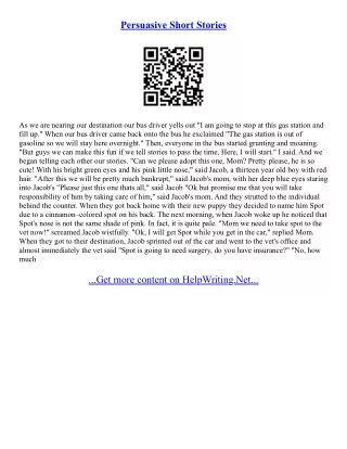 Persuade Essay