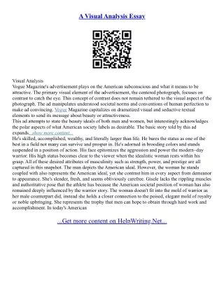 Writing A Visual Analysis Essay