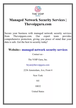 Managed Network Security Services  Thevoipguru.com