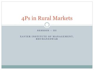 4Ps in Rural Markets