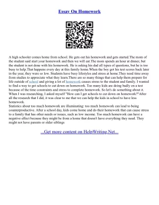 Essay About Homework