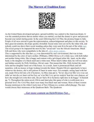 Tradition Essay