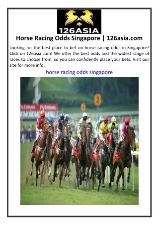 Horse Racing Odds Singapore  126asia.com