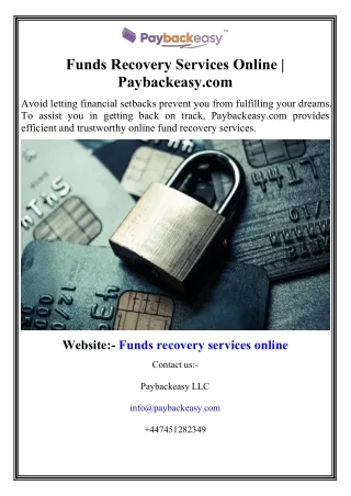 Funds Recovery Services Online  Paybackeasy.com