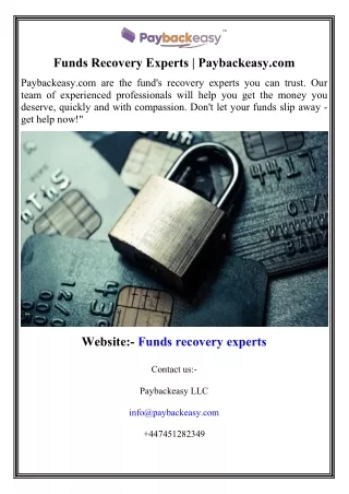 Funds Recovery Experts  Paybackeasy.com