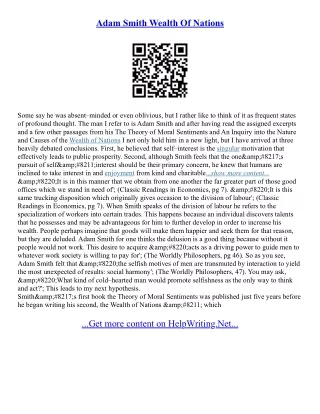 Adam Smith Essays