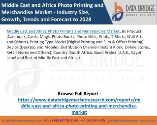 Middle East and Africa Photo Printing and Merchandise Market