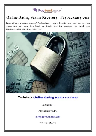 Online Dating Scams Recovery  Paybackeasy.com