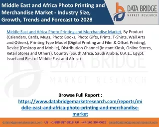 Middle East and Africa Photo Printing and Merchandise Market