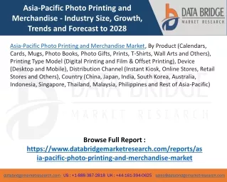 Asia-Pacific Photo Printing and Merchandise Market