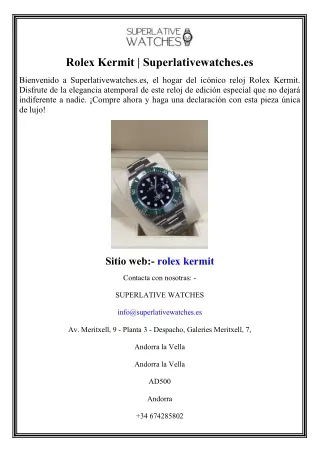 Rolex Kermit  Superlativewatches.es