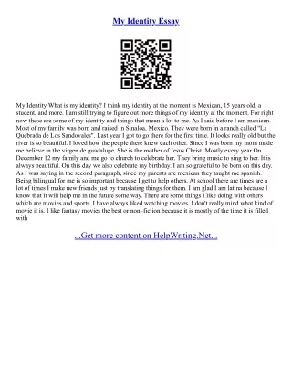 My Identity Essay