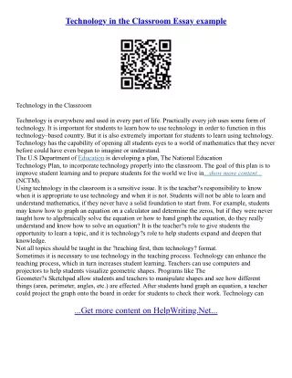 Technology Essay Sample