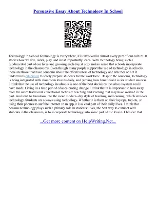 Essay About Technology In Education