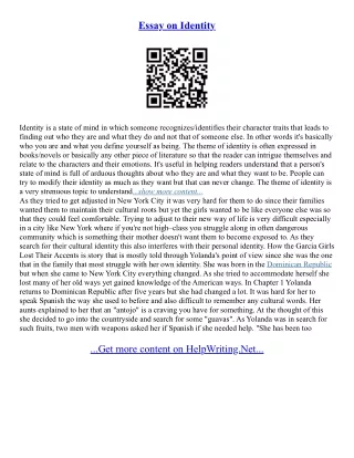 Essays On Identity