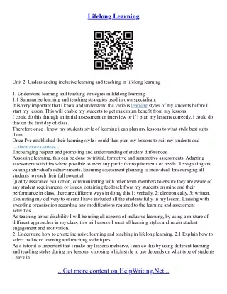 Lifelong Learning Essay