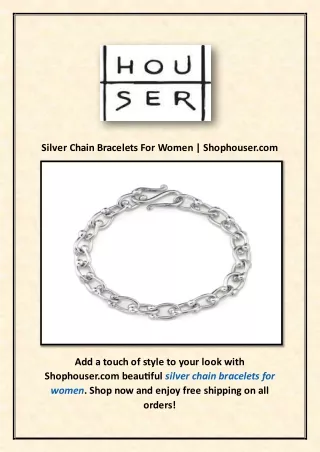 Silver Chain Bracelets For Women | Shophouser.com