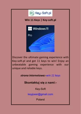 Win 11 Keys  Key-soft.pl