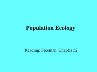 Population Ecology