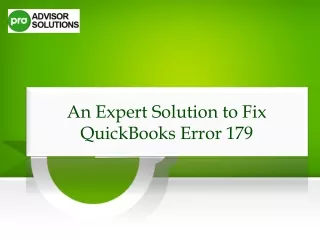 Effectively Remove QuickBooks Error 179