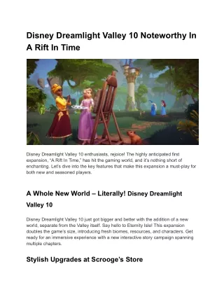 Disney Dreamlight Valley 10 Noteworthy In A Rift In Time