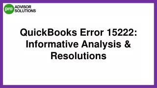 Easy Way To Fix QuickBooks Error 15222