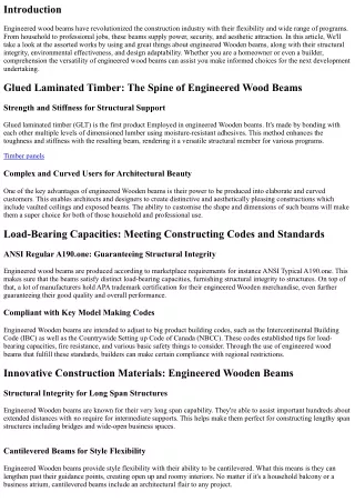 From Residential to Business: The Flexibility of Engineered Wooden Beams