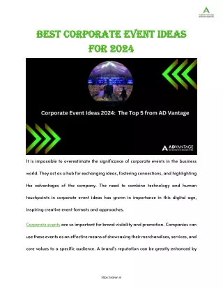 Best Corporate Event Ideas for 2024