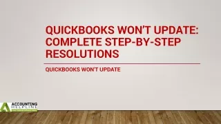 How to resolve QuickBooks Won’t Update in no time