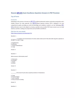 Newest API-571 Exam Excellence Question Answers in PDF Precision