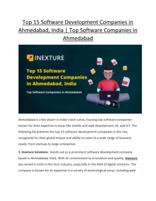 Top 15 Software Development Companies in Ahmedabad, India | Top Software Compani