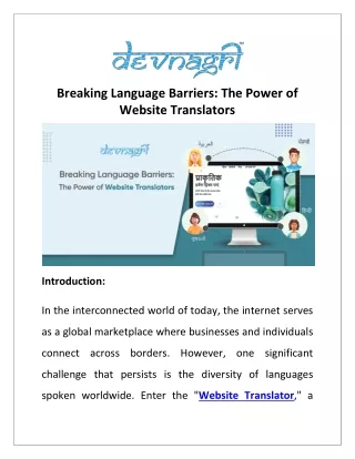 Breaking Language Barriers: The Power of Website Translators