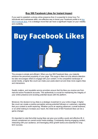 Buy 500 Facebook Likes for Instant Impact